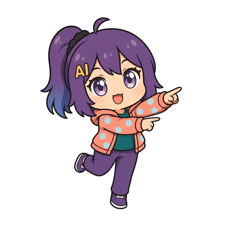 ぷにけが指差しているイラスト