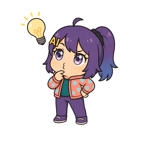ぷにけが考えているイラスト
